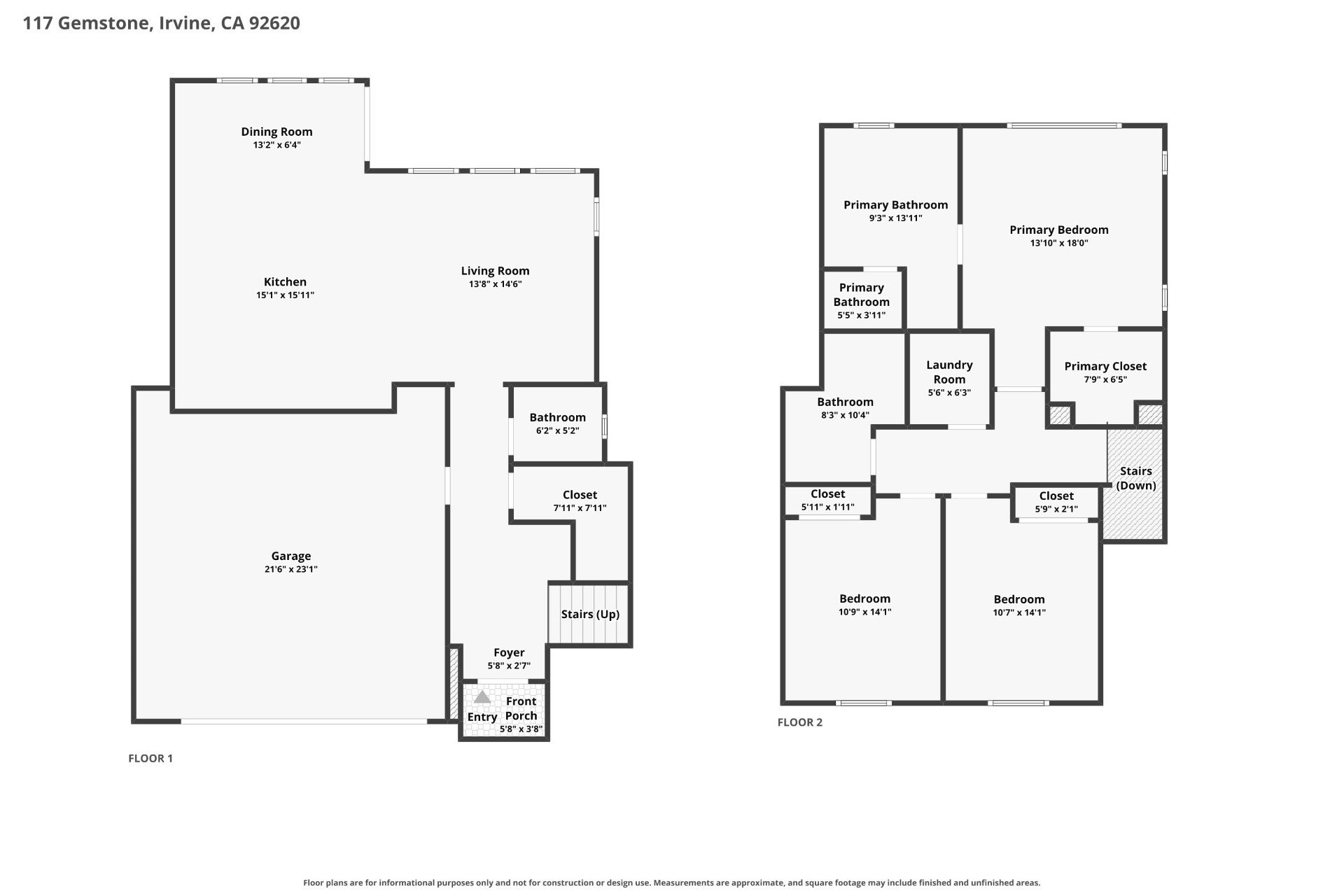 Floor Plan of 117 Gemstone, Irvine, CA 92620
